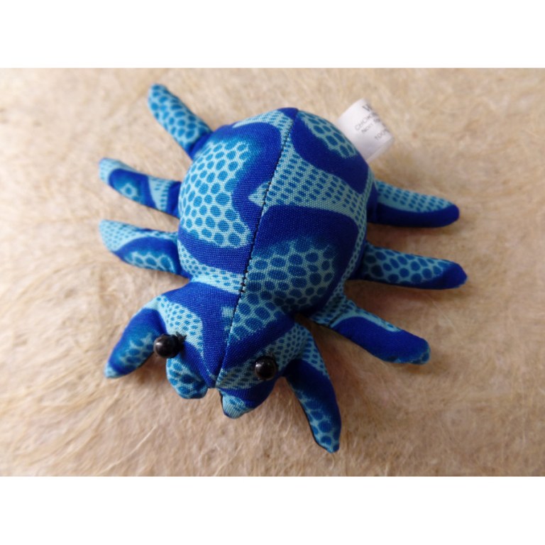 peluche araignée bleu ajena doudou araignée yeux brodées