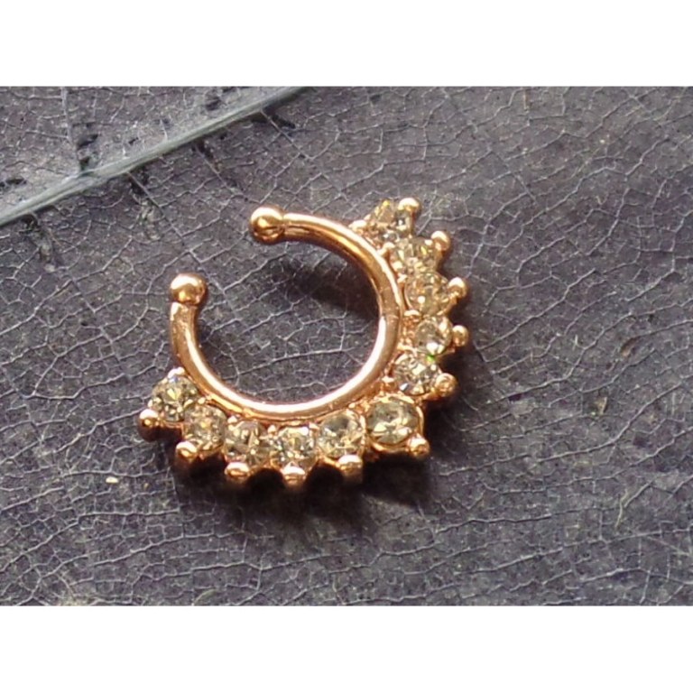 Bijou septum rose strass