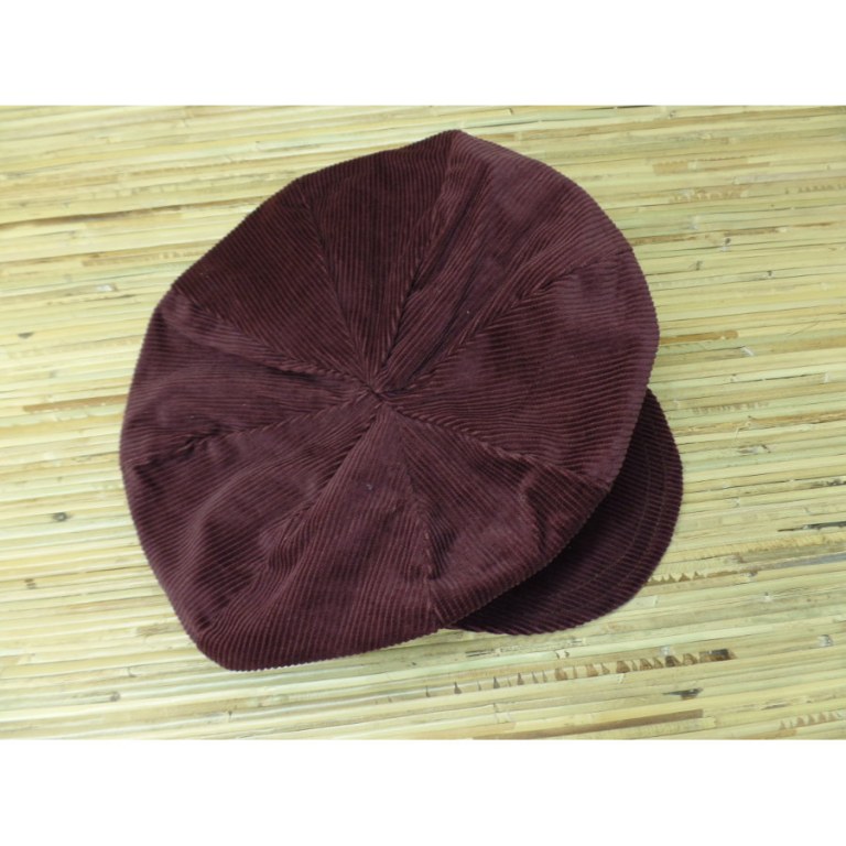 Casquette velours bordeaux