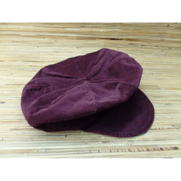 Casquette velours bordeaux