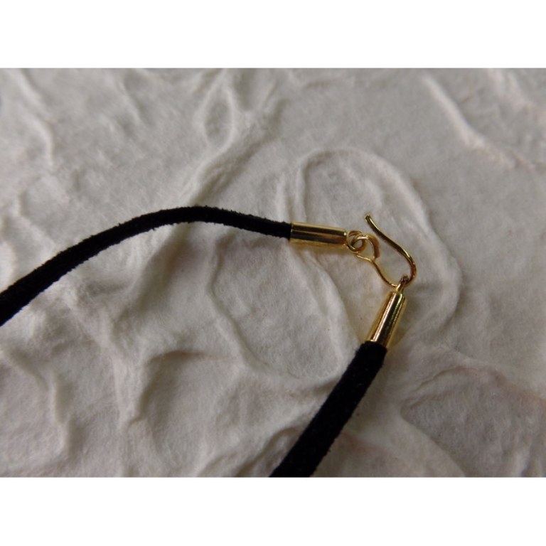 Collier cordon pendentif tourmaline noire