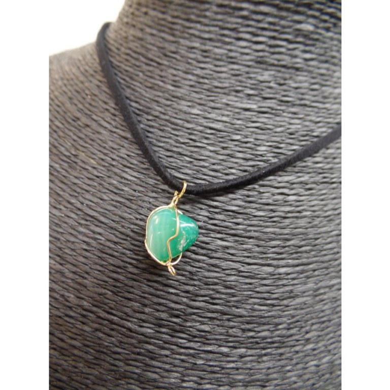 Collier cordon pendentif aventurine