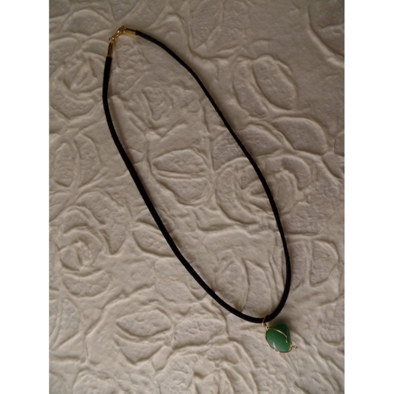 Collier cordon pendentif aventurine