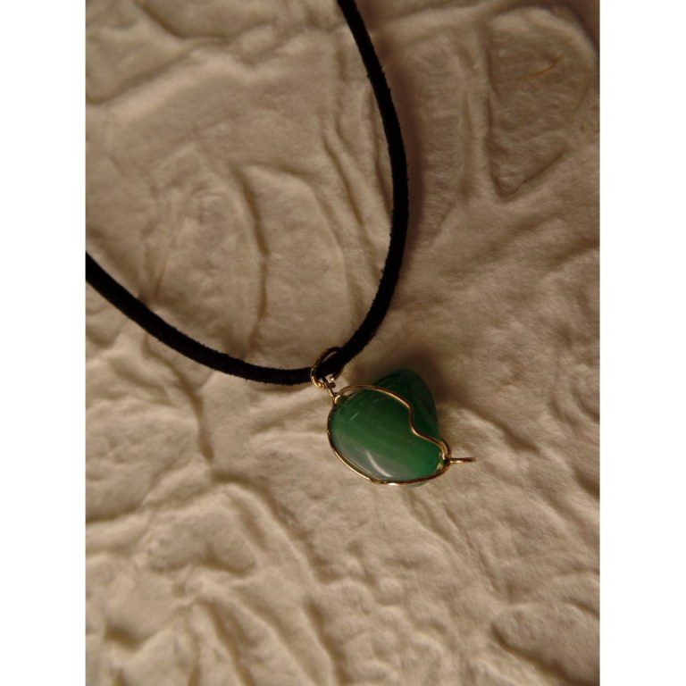 Collier cordon pendentif aventurine