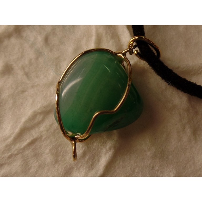 Collier cordon pendentif aventurine