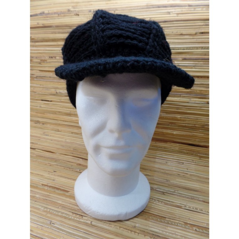 Casquette en laine gavroche noire