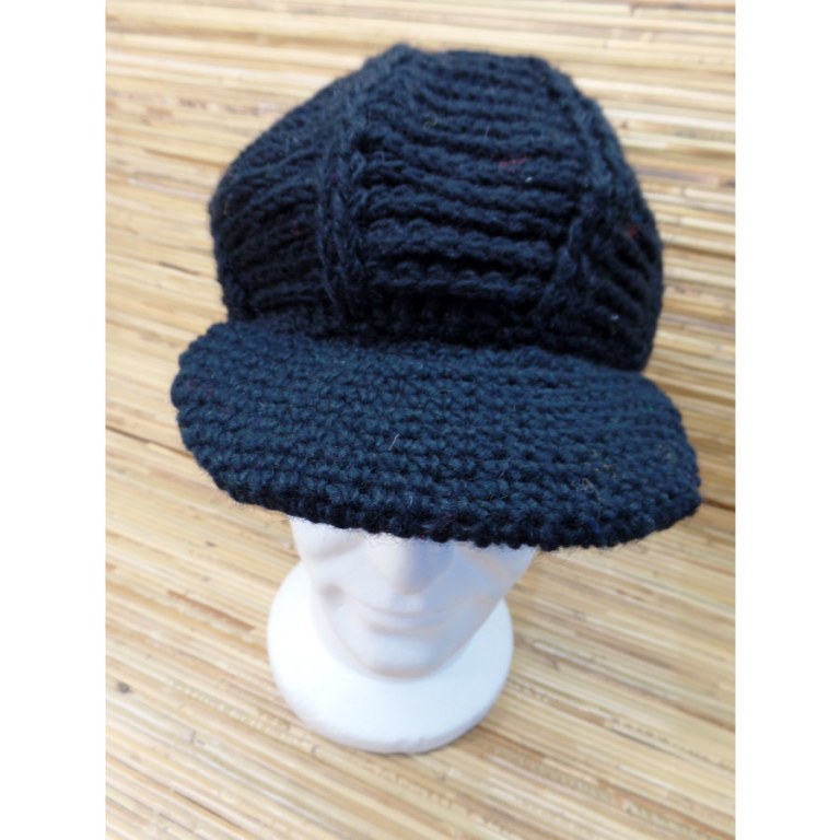 Casquette en laine gavroche noire