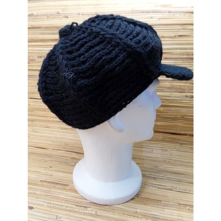 Casquette en laine gavroche noire