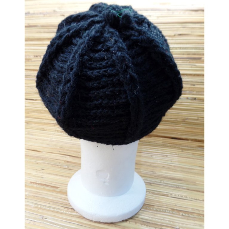 Casquette en laine gavroche noire