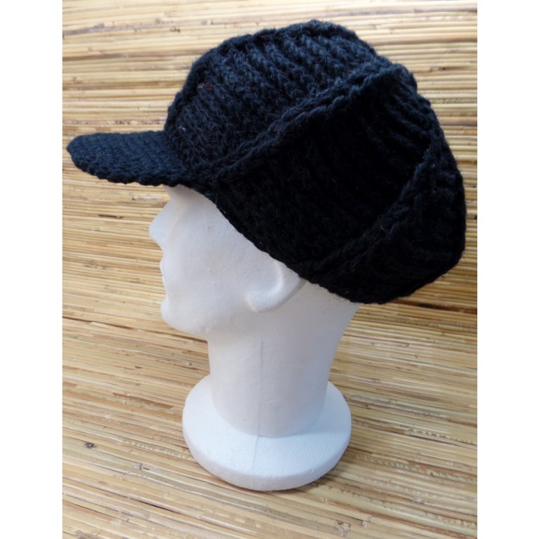 Casquette en laine gavroche noire