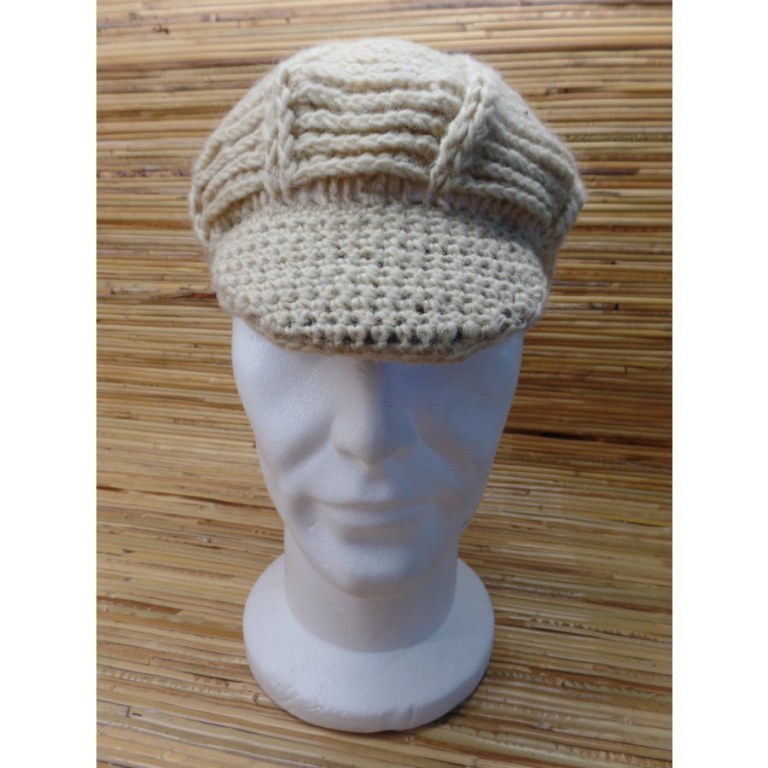 Casquette en laine gavroche beige