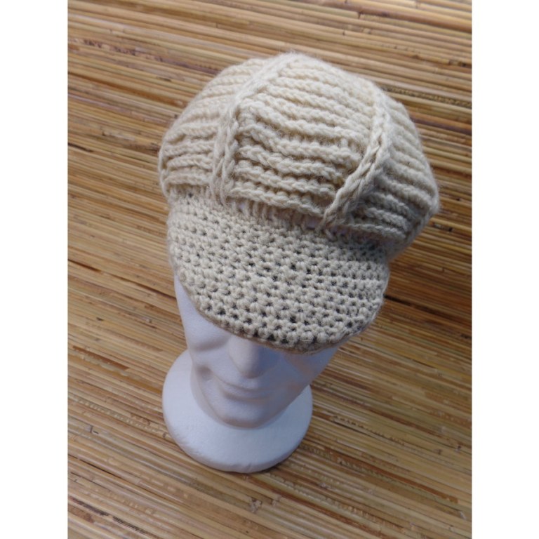 Casquette en laine gavroche beige