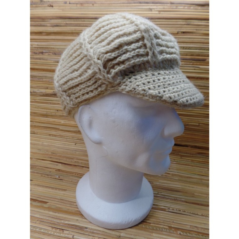 Casquette en laine gavroche beige