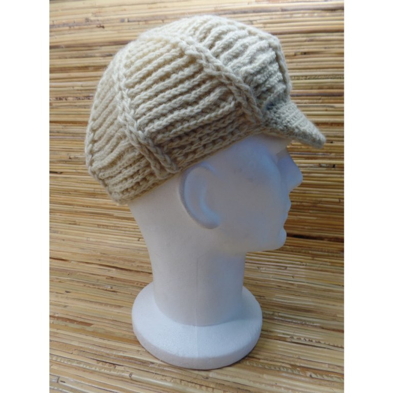 Casquette en laine gavroche beige