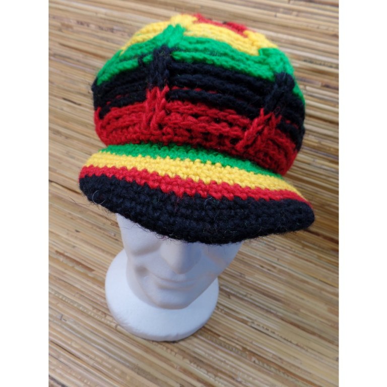 Casquette en laine gavroche rasta