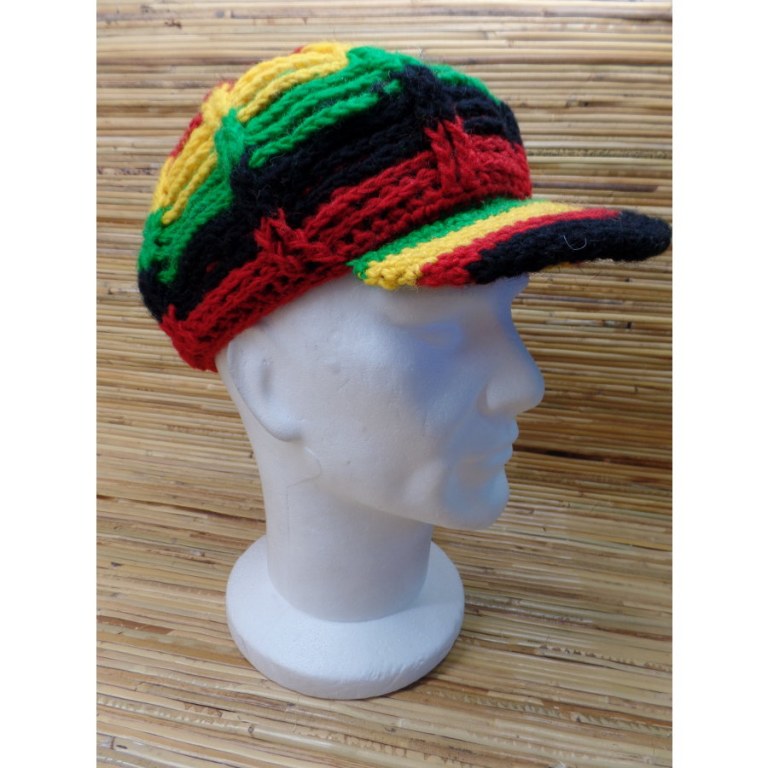 Casquette en laine gavroche rasta