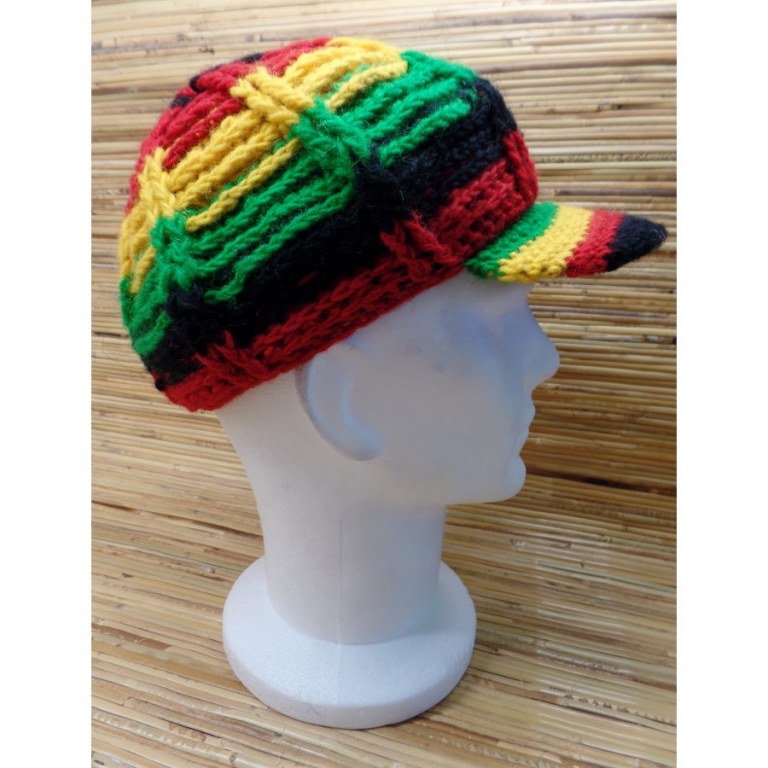 Casquette en laine gavroche rasta