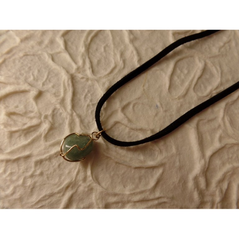 Collier cordon pendentif jade