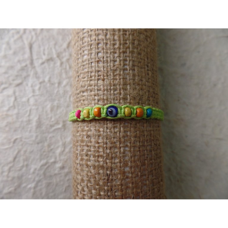 Bracelet vert anis oeil