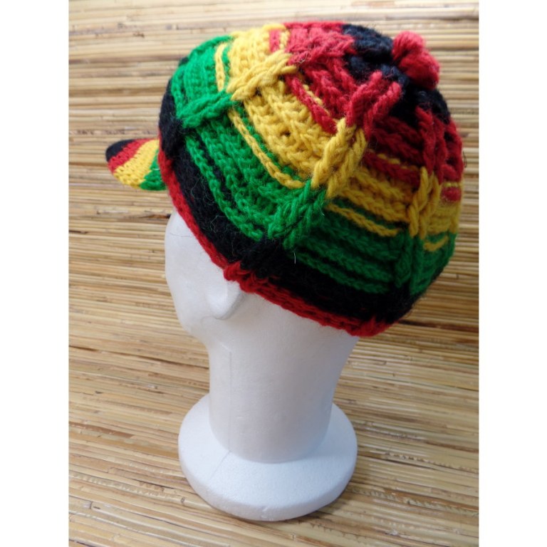 Casquette en laine gavroche rasta