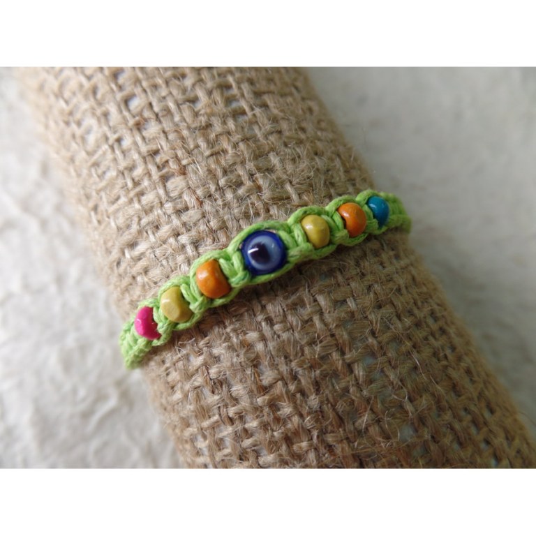 Bracelet vert anis oeil