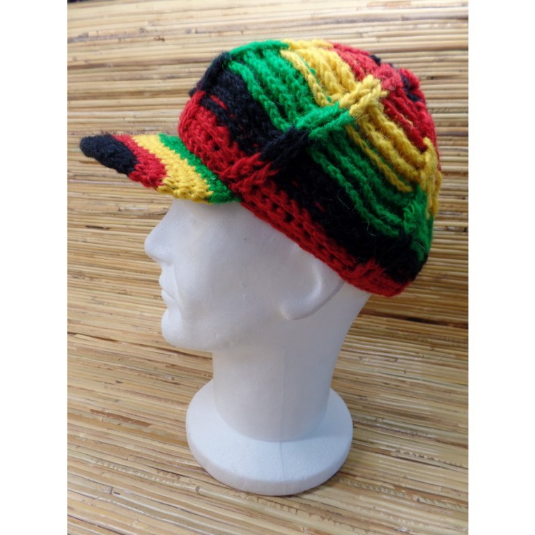 Casquette en laine gavroche rasta