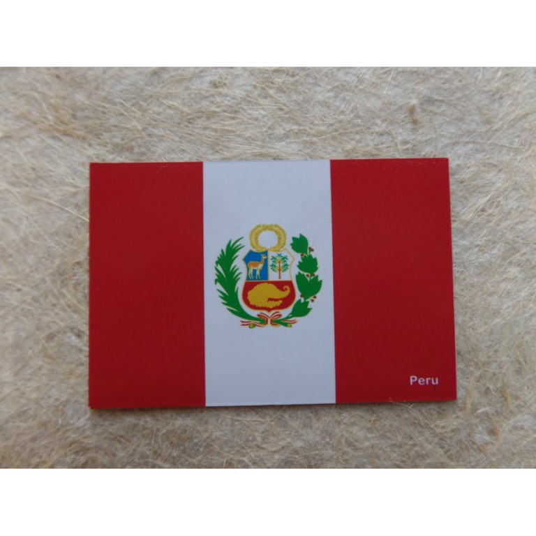 Aimant drapeau avec armoiries du Pérou
