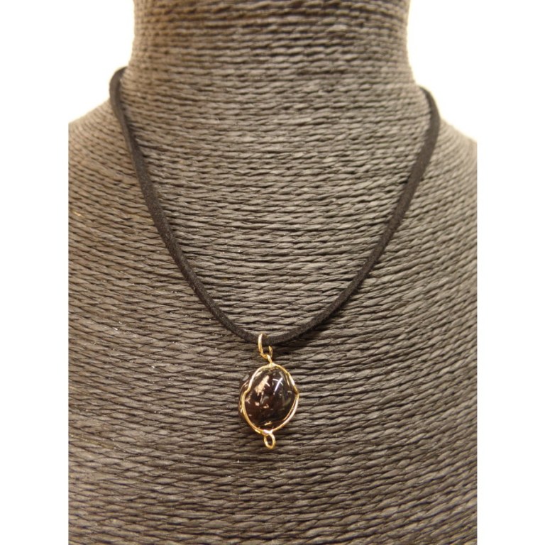 Collier cordon pendentif onyx noire