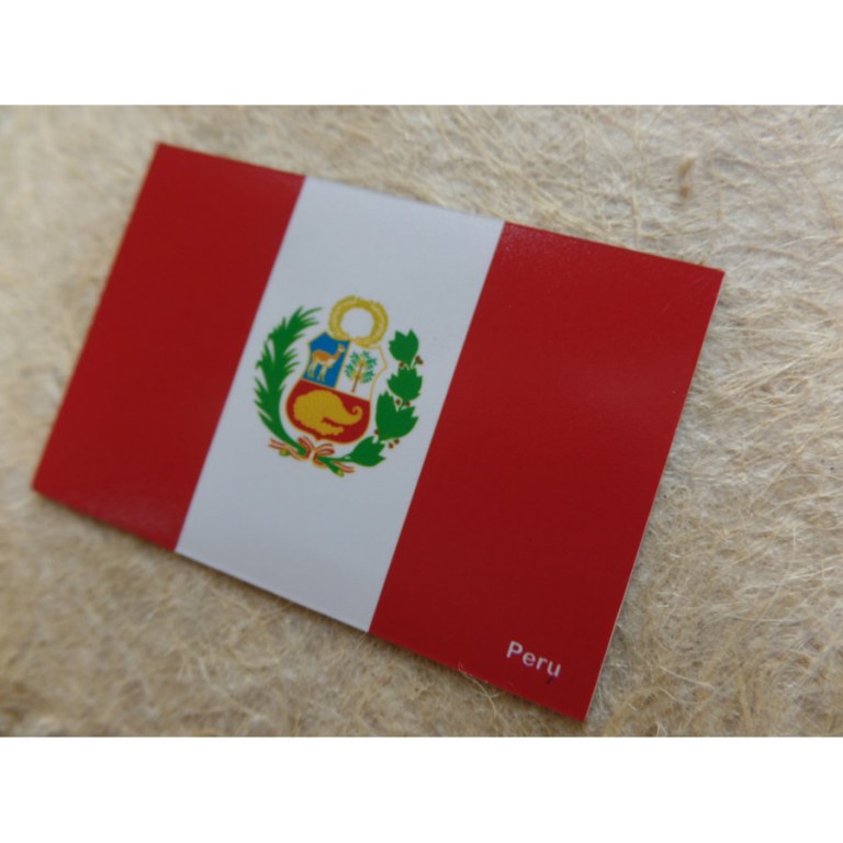 Aimant drapeau avec armoiries du Pérou