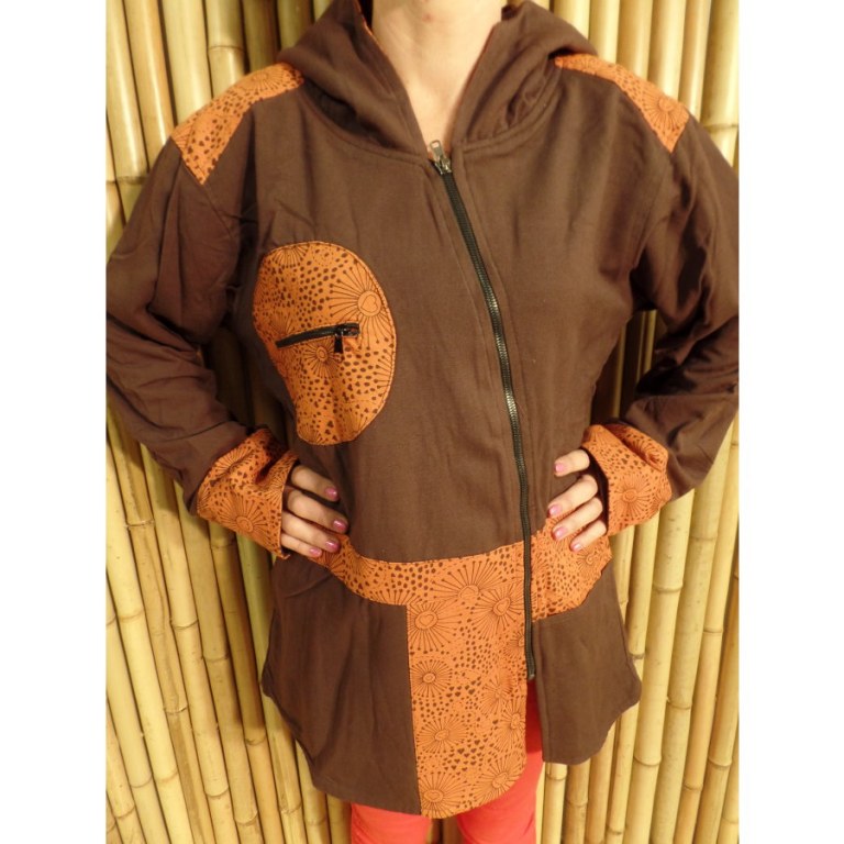 Veste marron/orange lovely