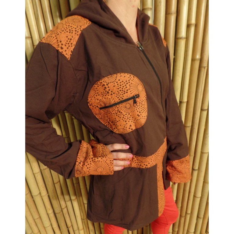 Veste marron/orange lovely