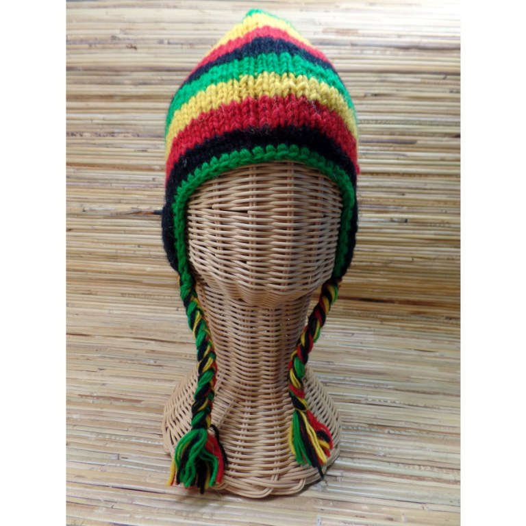 Chullo enfant rasta rayé