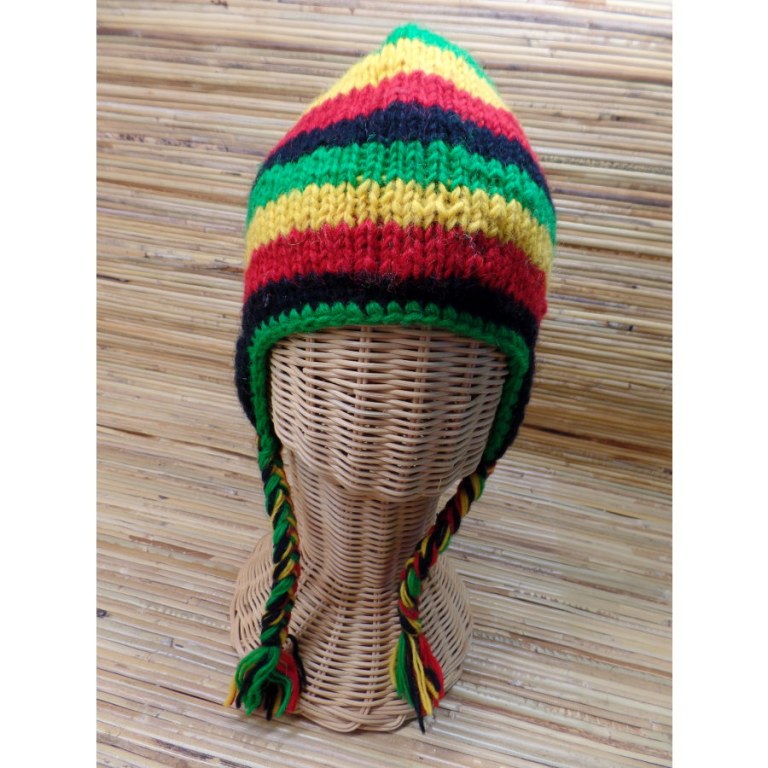 Chullo enfant rasta rayé