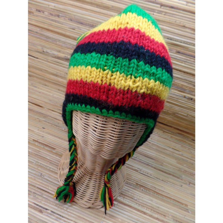 Chullo enfant rasta rayé