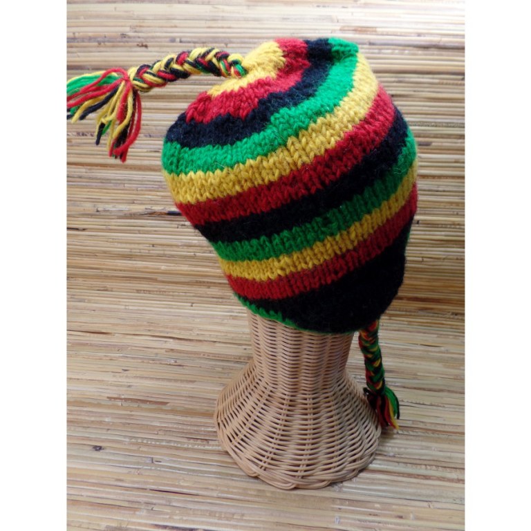 Chullo enfant rasta rayé