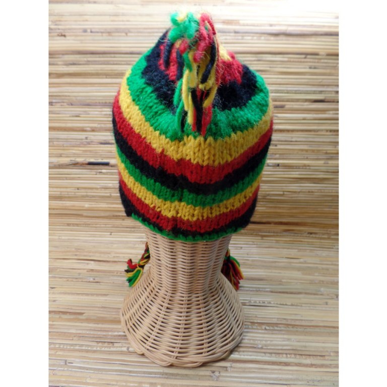 Chullo enfant rasta rayé