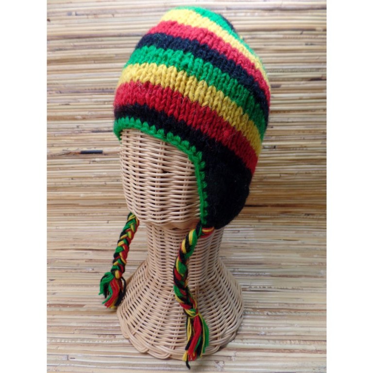 Chullo enfant rasta rayé