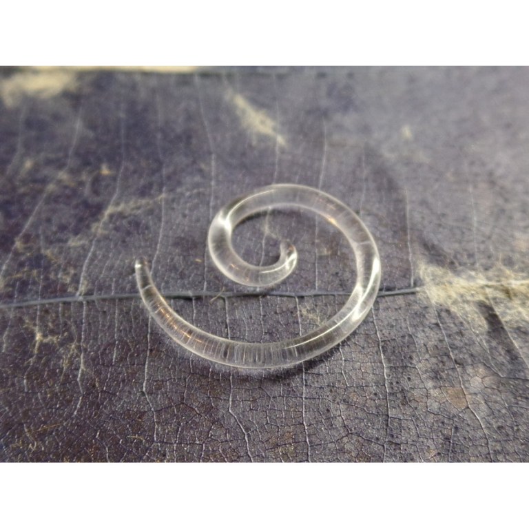 Elargisseur d'oreille spirale transparente