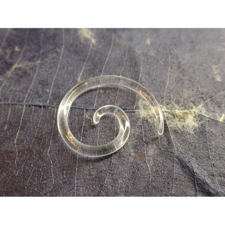 Elargisseur d'oreille spirale transparente