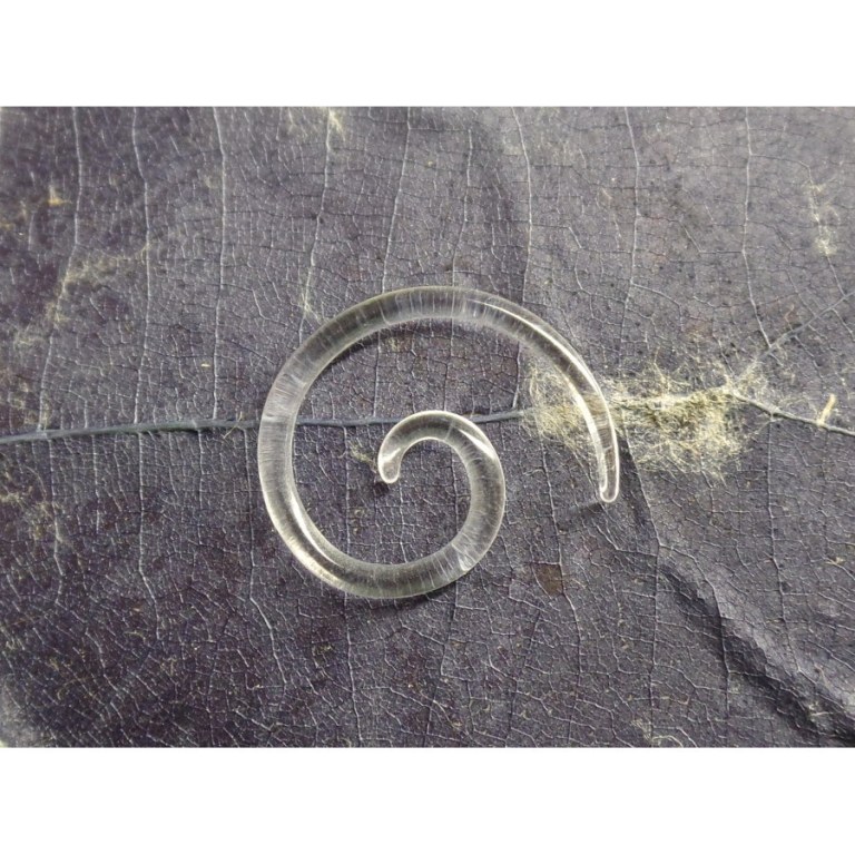 Elargisseur d'oreille spirale transparente