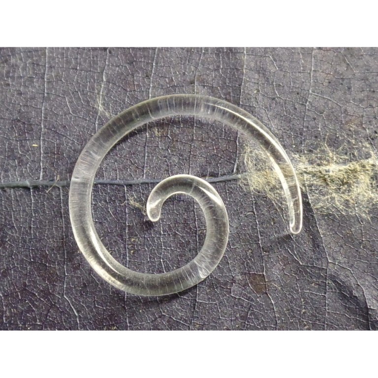 Elargisseur d'oreille spirale transparente