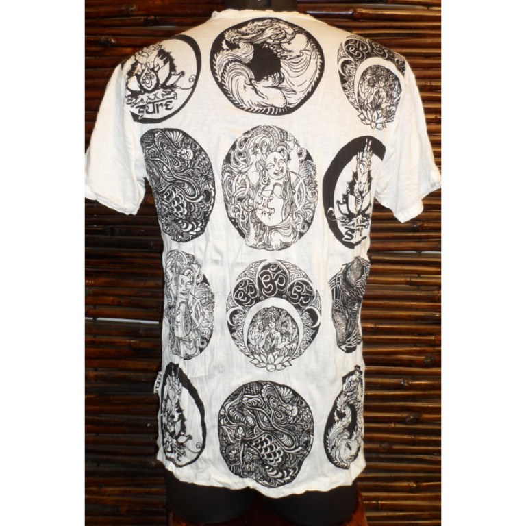 Tee shirt Bouddha chinois blanc