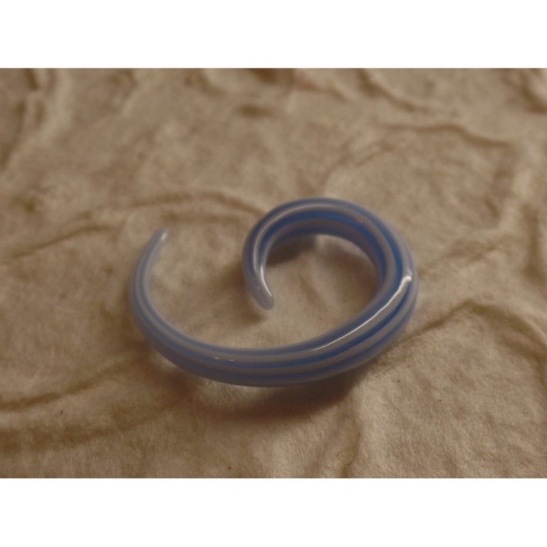 Elargisseur d'oreille blanc/bleu spirale 