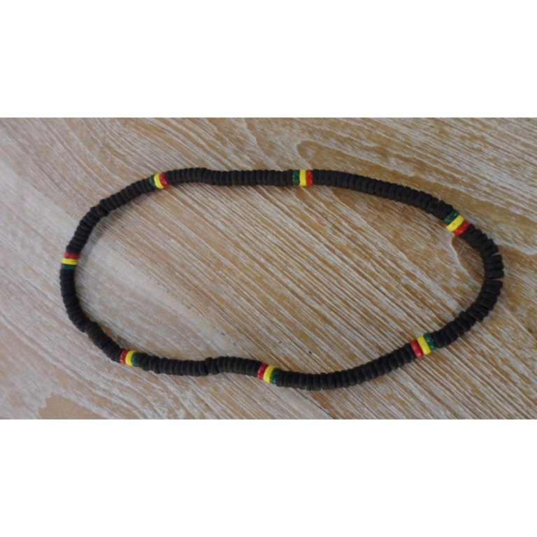 Collier surf noir/rasta