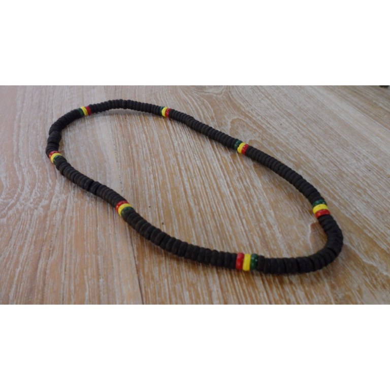 Collier surf noir/rasta