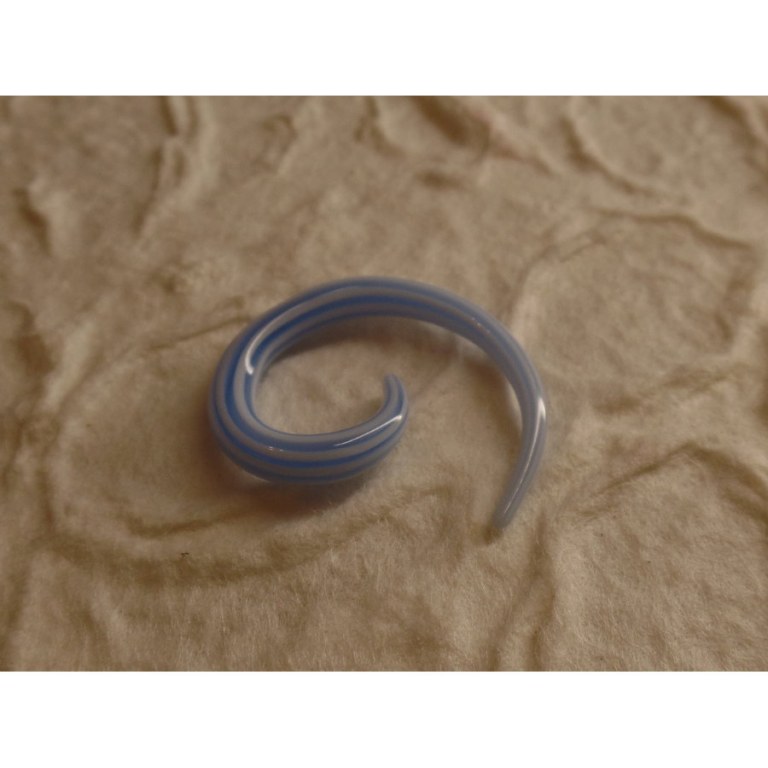 Elargisseur d'oreille blanc/bleu spirale 
