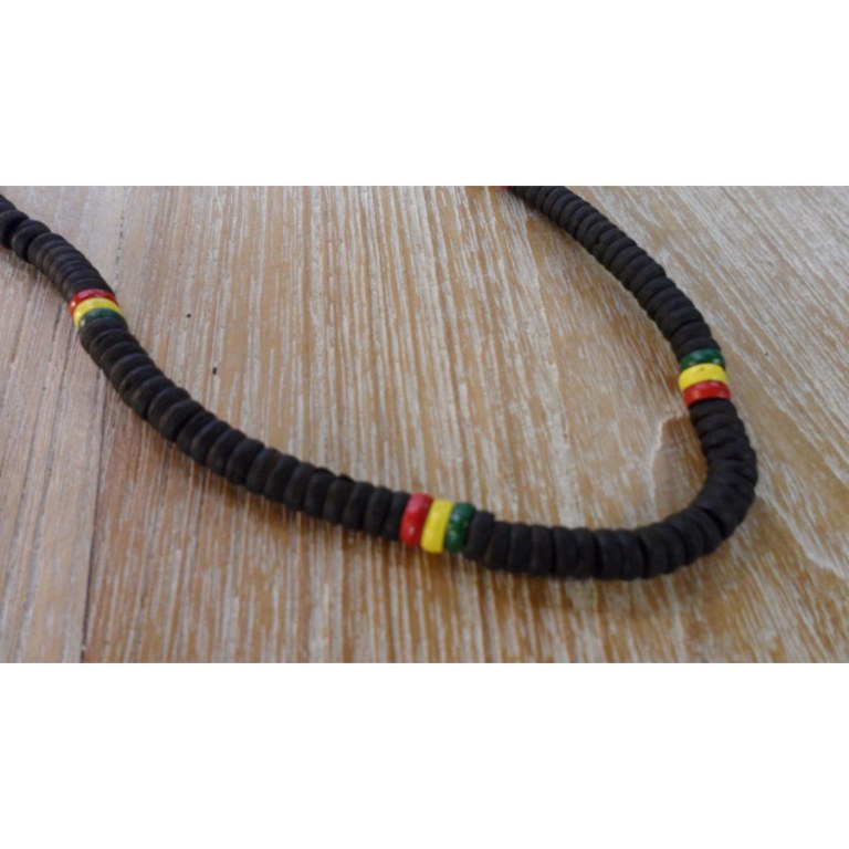 Collier surf noir/rasta