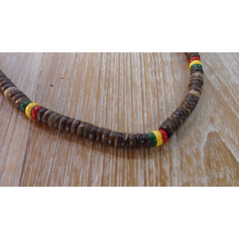 Collier surf marron/rasta