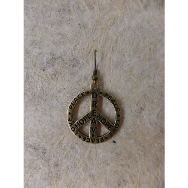 Boucles d'oreilles gravées peace and love