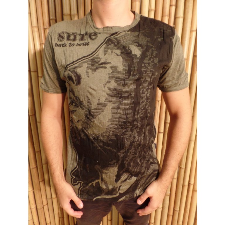 Tee shirt Bob Marley kaki